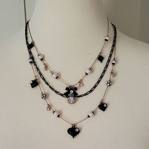 Betsey Johnson Layered Heart Necklace